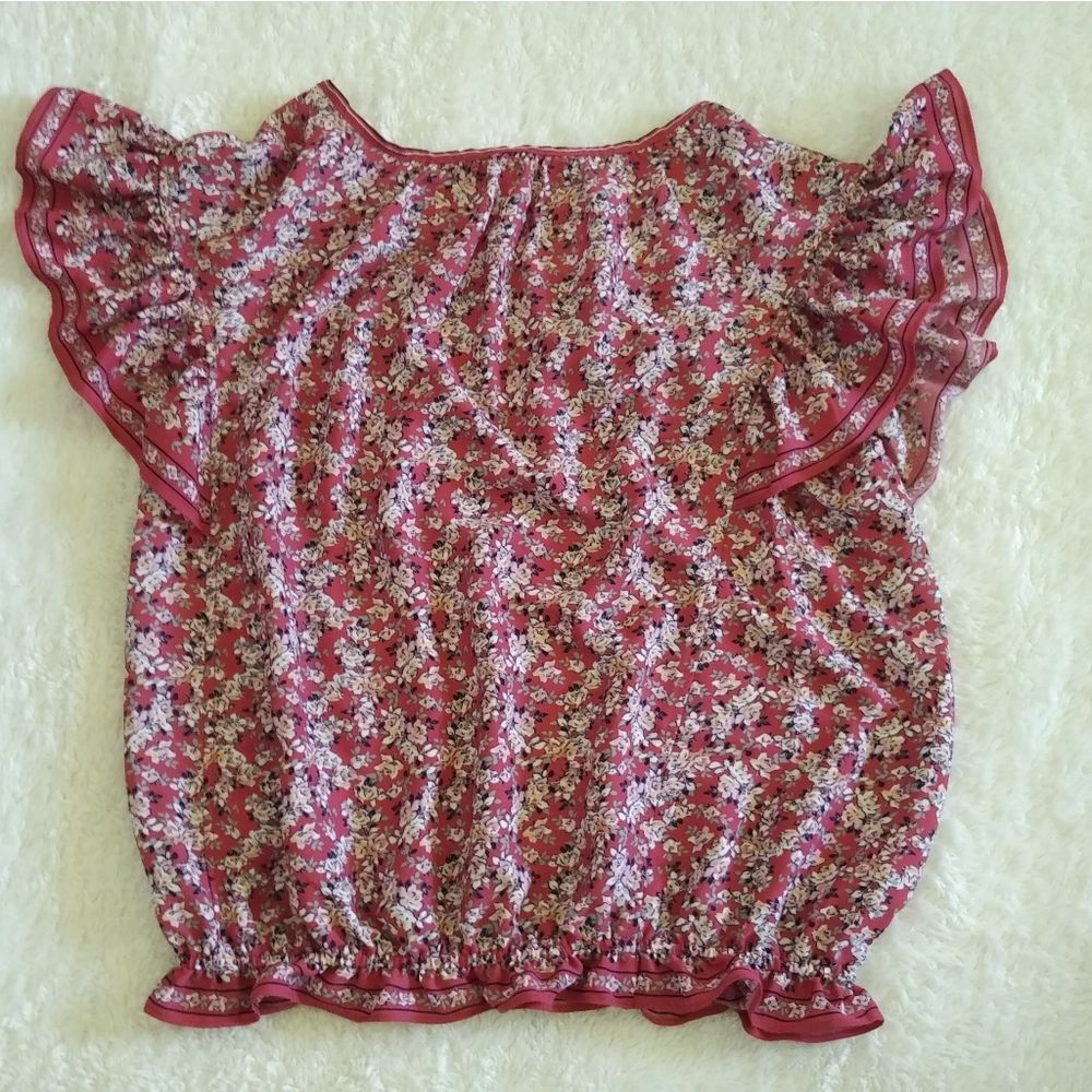 Max Studio Flutter🦋 Sleeve Peasant Blouse - NWT - Picture 2 of 14